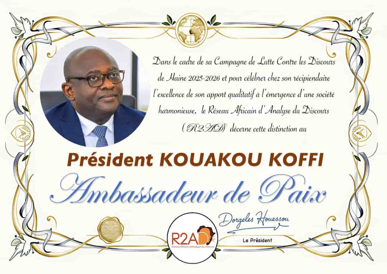 Côte d&rsquo;Ivoire: le R2AD consacre des Ambassadeurs de la Paix à Bouaké pour contrer les discours de division